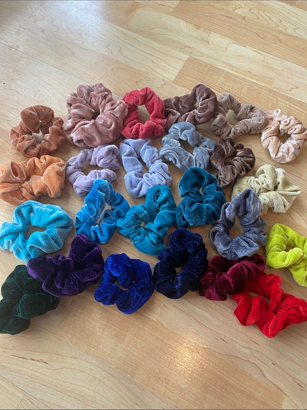 Bundle of 24 Velvet Hair Scrunchie Set - Assorted Colors